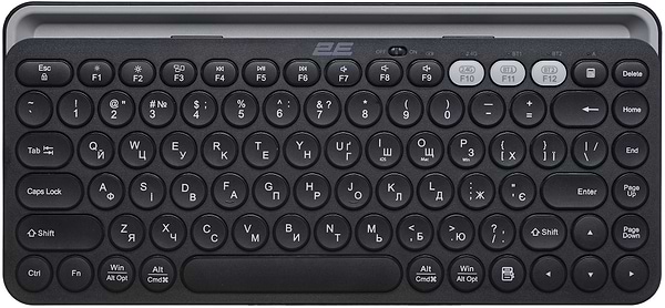 Фото - Клавіатура бездротова 2E KS250 WL/BT, EN/UK Black/Gray (2E-KS250WBK_UA)