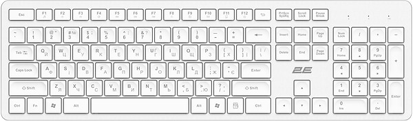 Фото - Клавіатура бездротова 2E KS260 WL EN/UK White (2E-KS260WWH_UA)