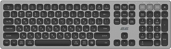 Фото - Клавіатура бездротова 2E KS270 WL/BT EN/UK Gray/Black (2E-KS270WBGR_UA)