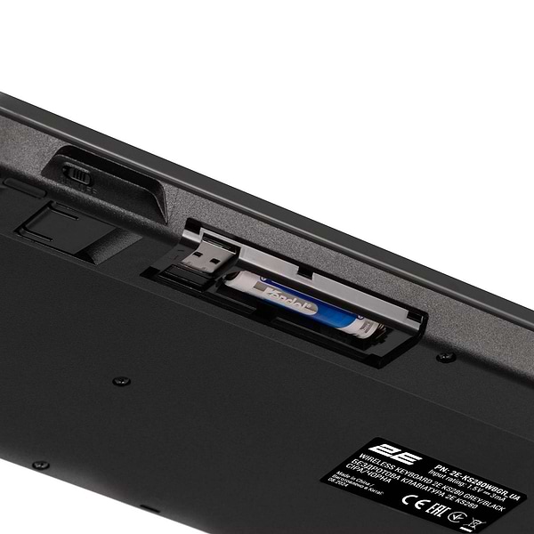 Фото - Клавиатура беспроводная 2E KS280 WL/BT, EN/UK Silent Black-Grey (2E-KS280WBGR_UA)
