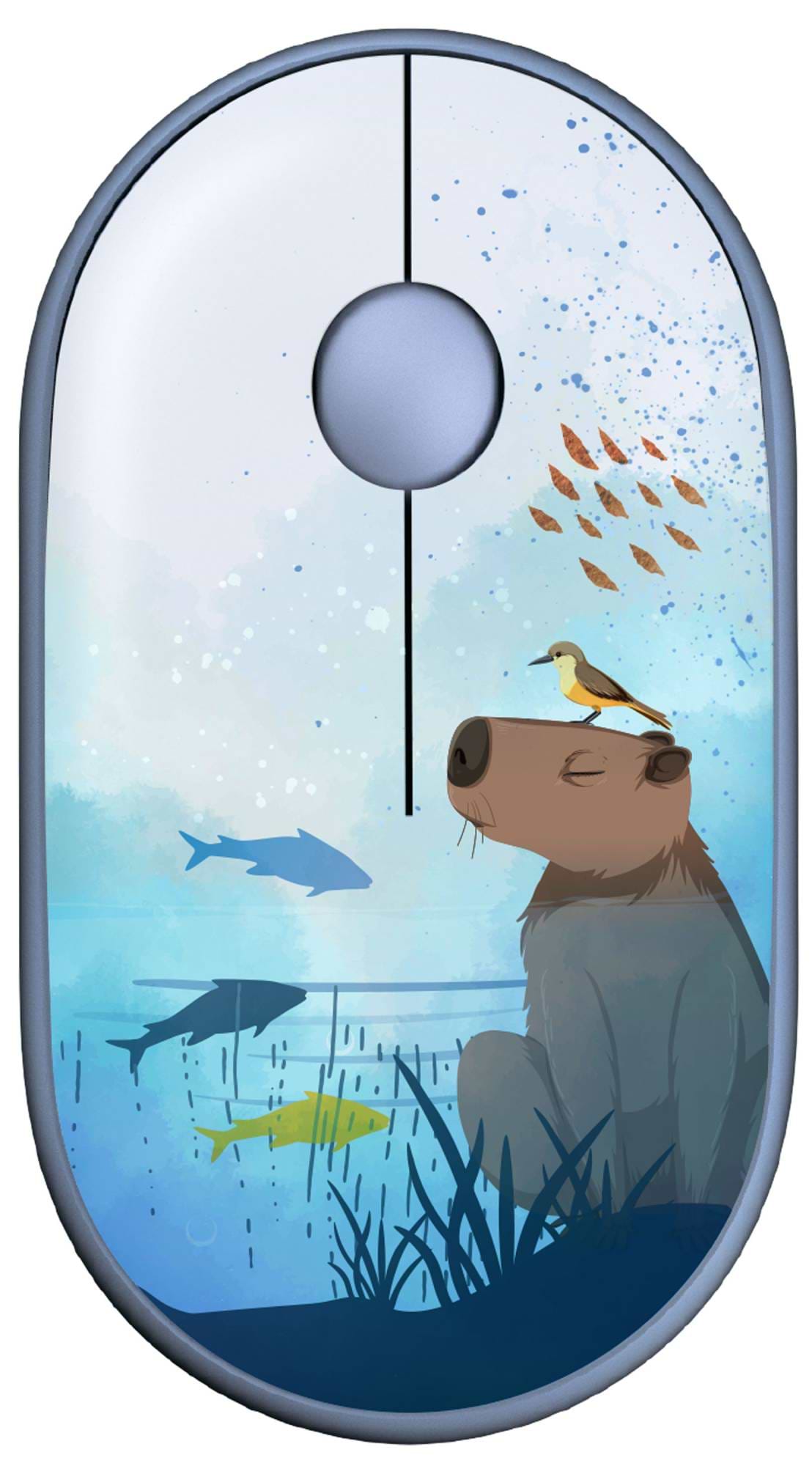 Мышь беспроводная 2E MF300 CAPYBARA:SWIM Silent WL BT Blue (2E-MF300WCAPIBARABL) - Фото 1