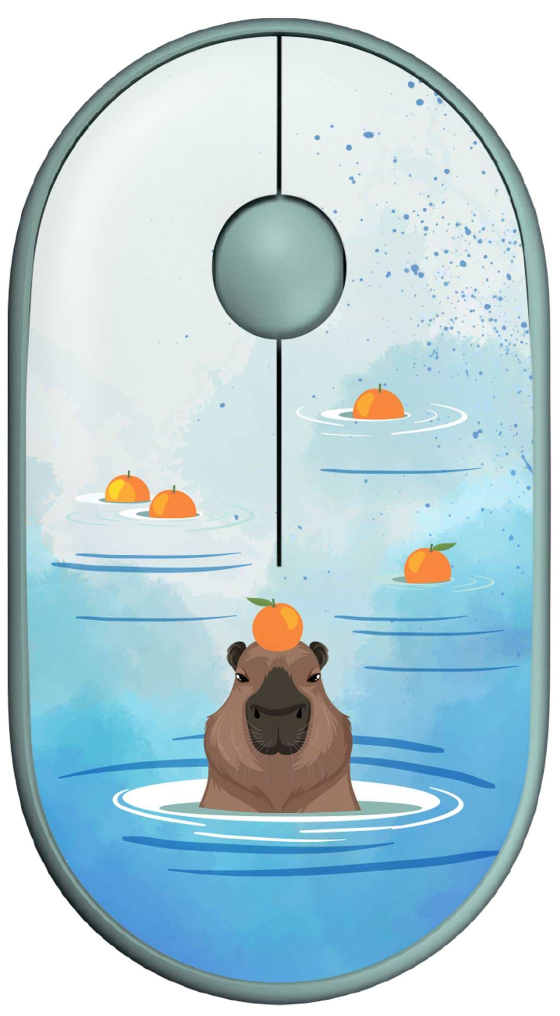 Мышь беспроводная 2E MF300 CAPYBARA:TANGERINE Silent WL BT Green (2E-MF300WCAPIBARAGN) - Фото 1