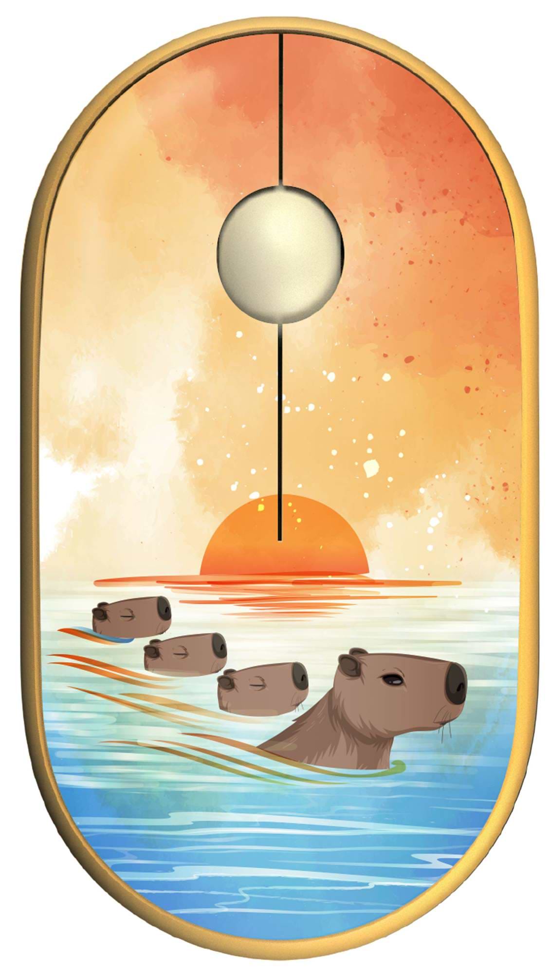 Мышь беспроводная 2E MF300 CAPYBARA:SUNSET Silent WL BT Yellow (2E-MF300WCAPIBARAYW) - Фото 1