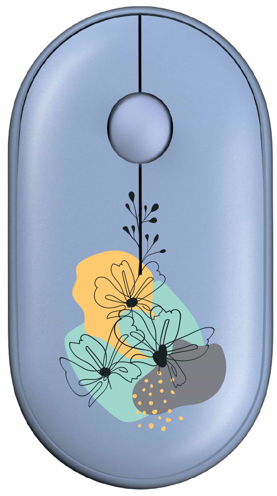 Миша бездротова 2E MF300 FLORA:MALLOW Silent WL BT Blue (2E-MF300WFLORABL) - Фото 1