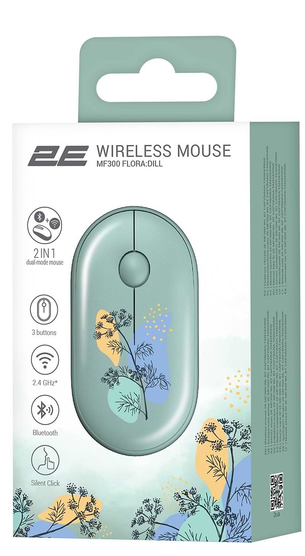 Фото - Миша бездротова 2E MF300 FLORA:DILL Silent WL BT Green (2E-MF300WFLORAGN)