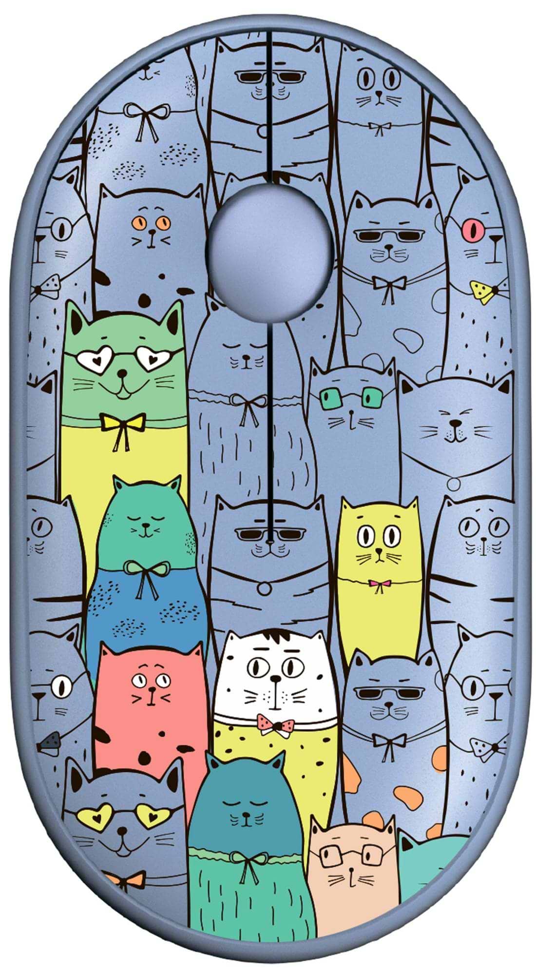 Мышь беспроводная 2E MF300 PETS:CATS Silent WL BT Blue (2E-MF300WPETSBL) - Фото 1