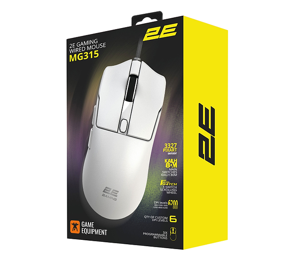 Фото - Мышь проводная игровая 2E Gaming MG315 USB-A White (2E-MG315UWT)