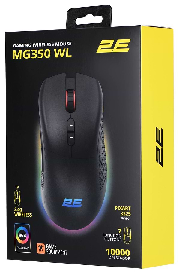 Фото - Мышь беспроводная игровая 2E Gaming MG350 WL RGB USB Black  (2E-MG350UB-WL)
