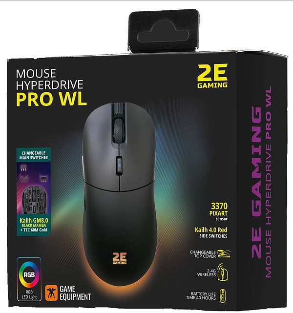 Фото - Миша бездротова ігрова 2E HyperDrive Pro WL RGB Black (2E-MGHDPR-WL-BK)