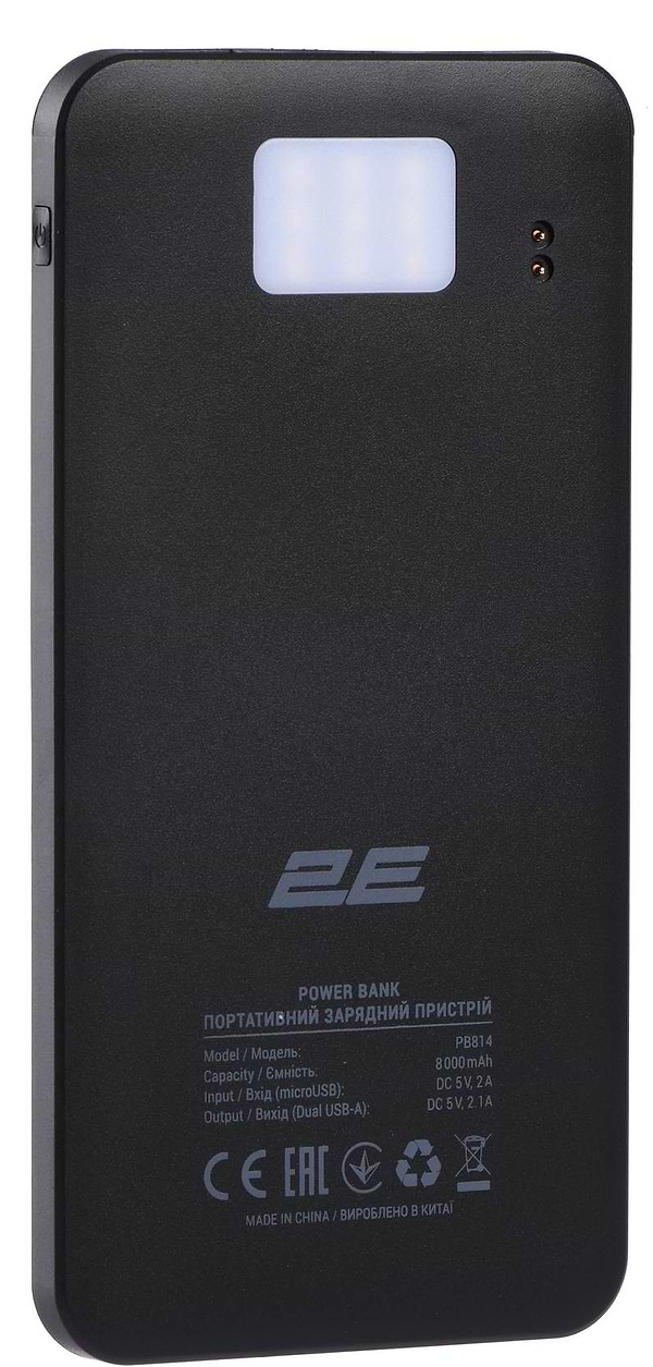 Фото - Батарея мобільна 2E 8000mAh Black (2E-PB814-BLACK)