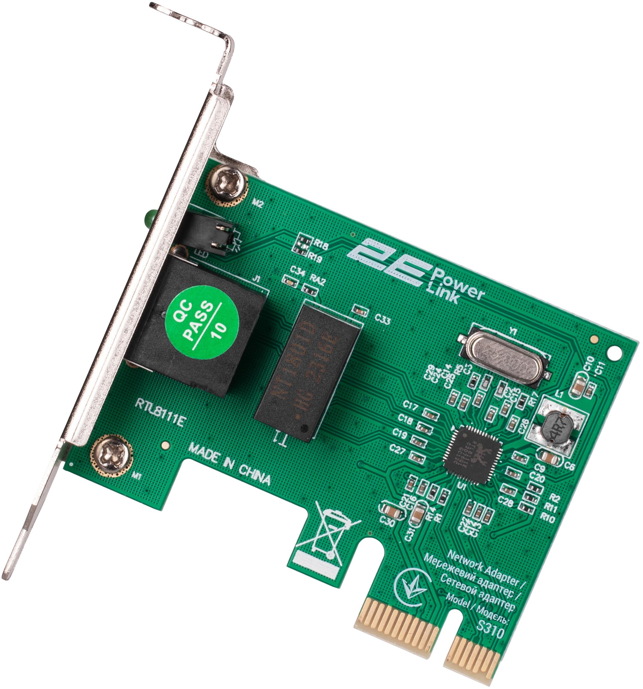 Сетевая карта LAN 2E PowerLink S310 PCI-Express (2E-S310) - Фото 1