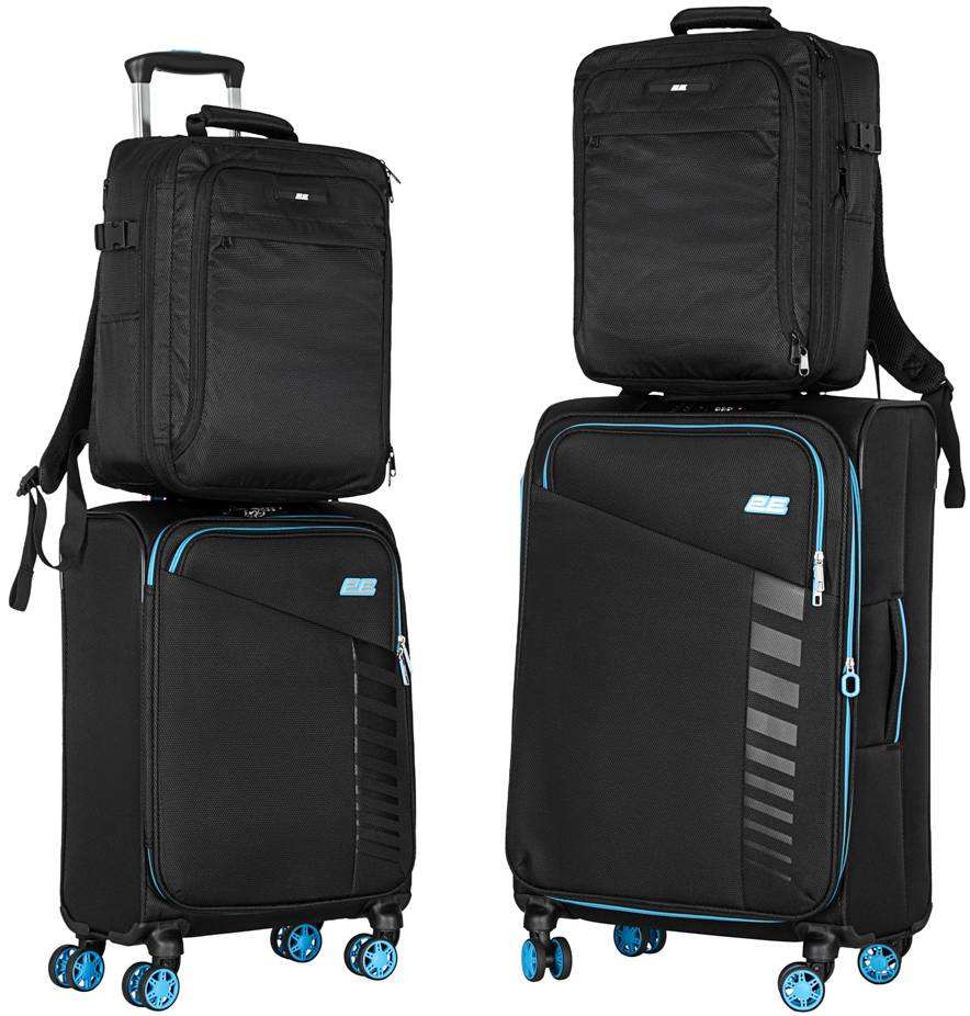 Валіза 2E Trek (M+S) + 2 рюкзаки Cabin (2E-BPET-CABIN-BK)