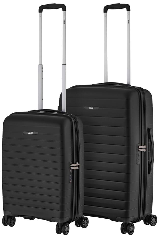 Валіза 2E Aero 2 шт. (M+S) Black