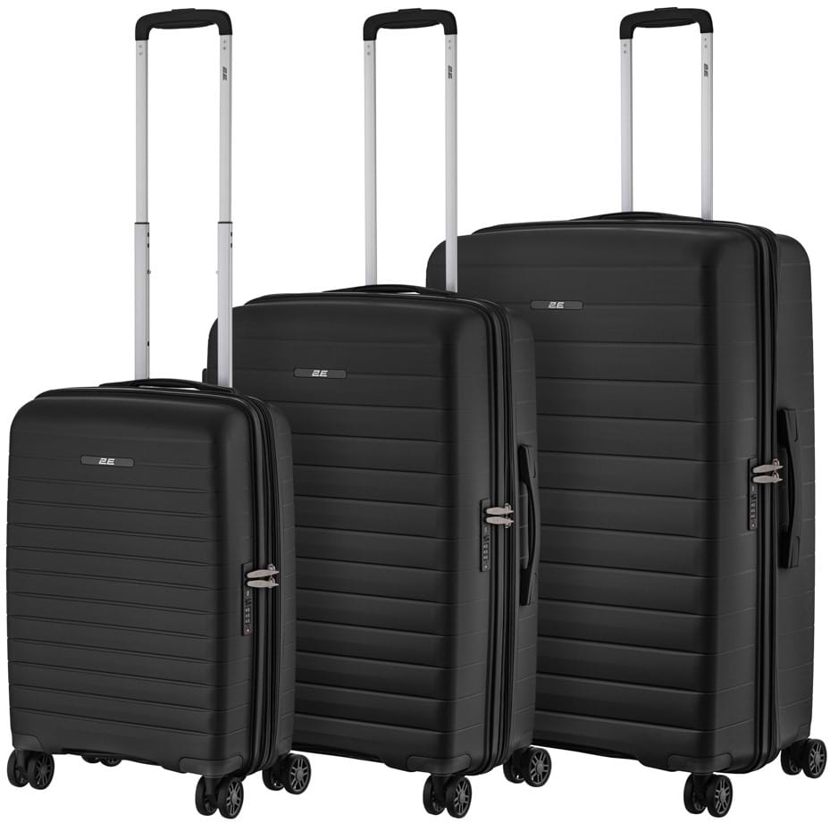 Валіза 2E Aero 3 шт.  (L+M+S) Black