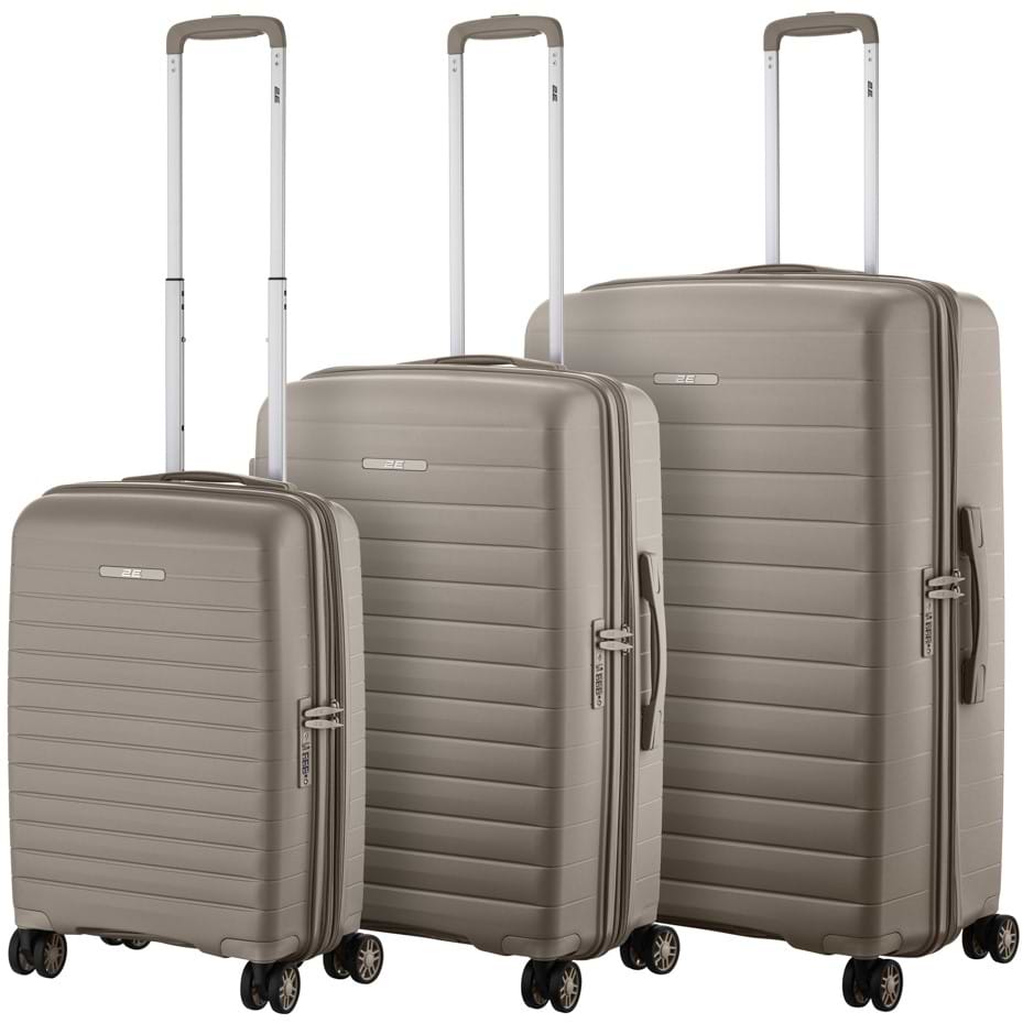 Валіза 2E Aero 3 шт. (L+M+S) Grey-Brown