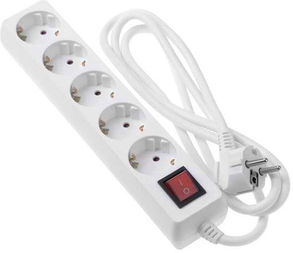 Сетевой фильтр 2E 5 розеток 1.5 м White (2E-U05ESM1.5)