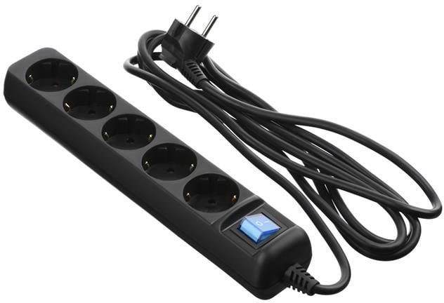 Мережевий фільтр 2E 5 розеток 5 м Black (2E-U05ES15M5BK)