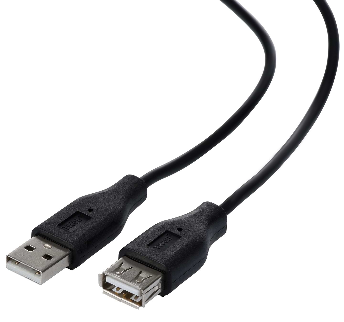 Кабель USB type A - USB type A 2E USB 2.0 AM/AF 1.8m Black (2E-W-3168)