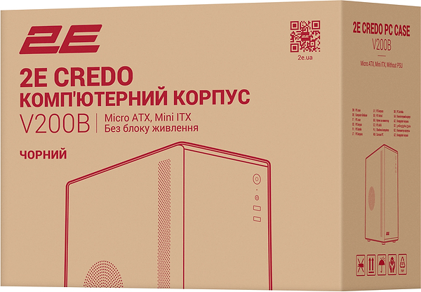 Фото - Корпус 2E Credo V200B без БП Black (2E-V200B)