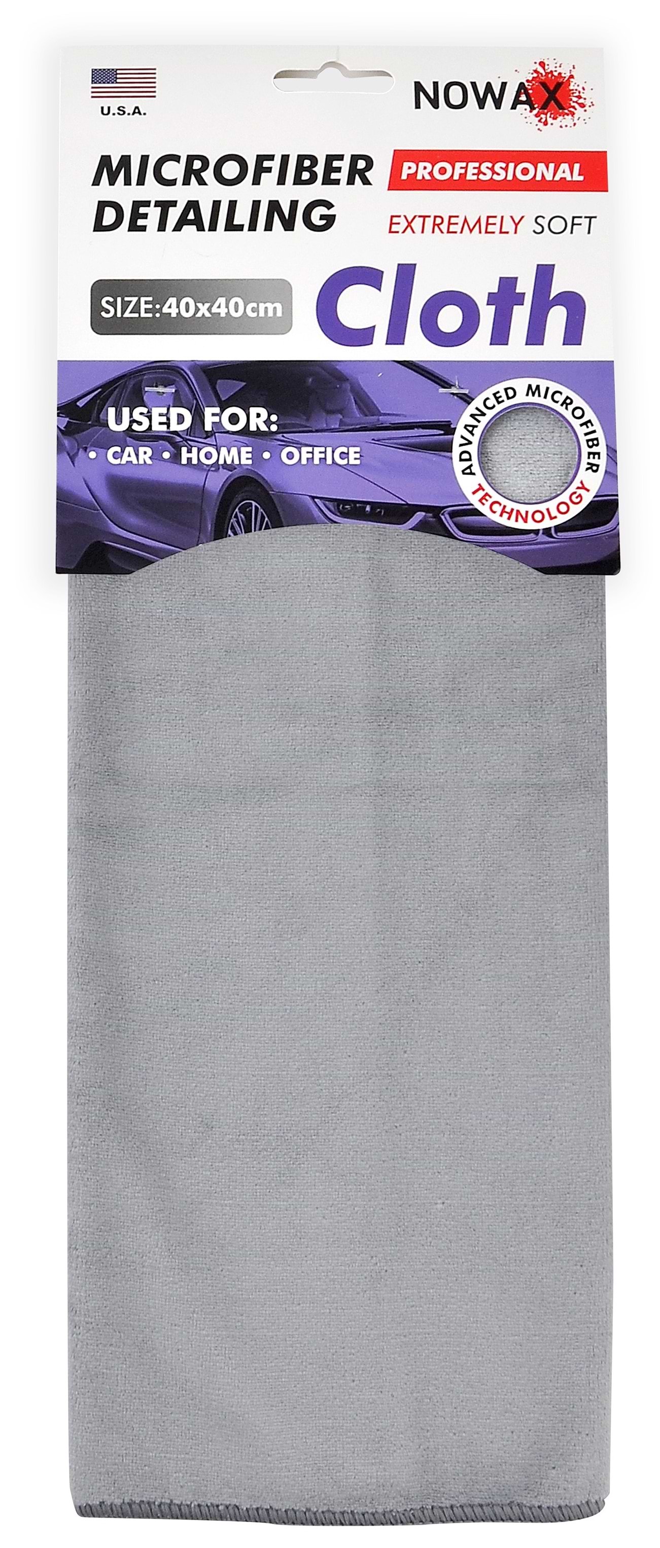 Автомобільна серветка NOWAX For Detaling ultra-soft 40х40 см сіра (NX68441)