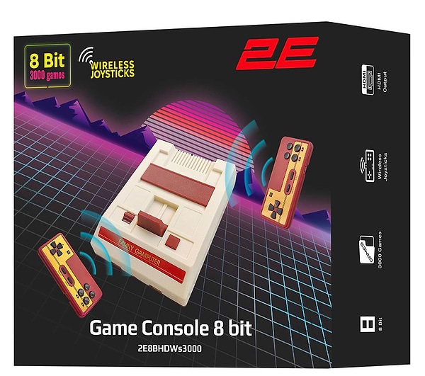 Фото - Игровая приставка портативная 2E 8bit HDMI 2 беспроводных геймпада, 3000 игр (2E8BHDWS3000)