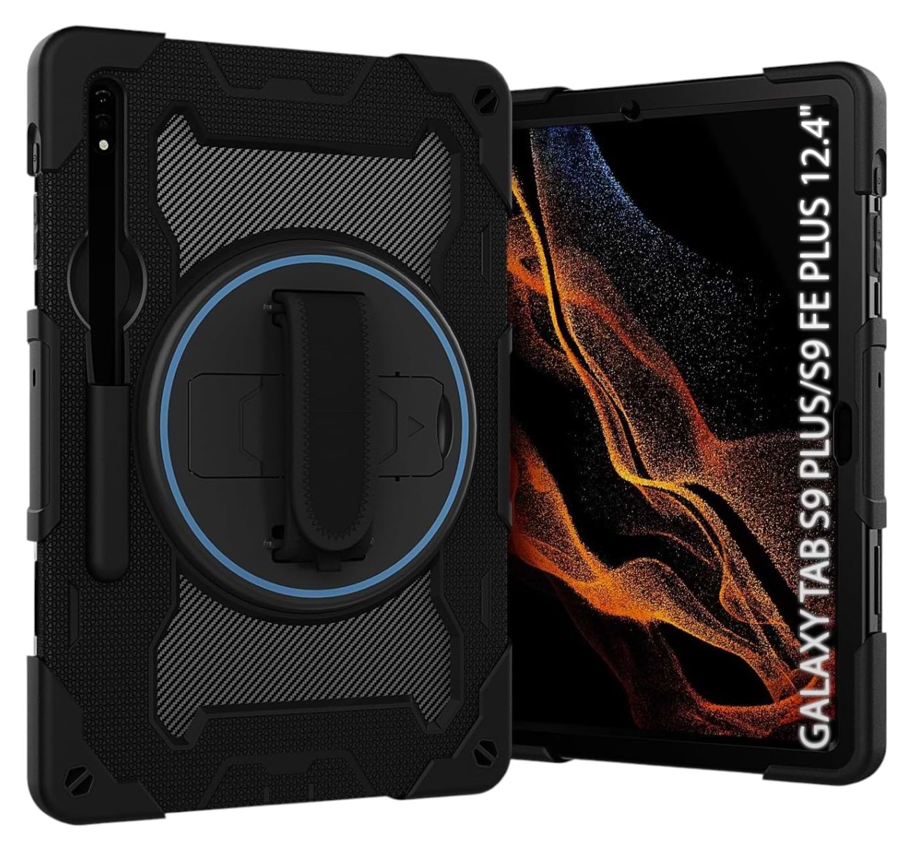 Чохол для планшета BeCover Horizontal handle for Samsung Galaxy Tab S9 Plus (SM-X810/SM-X816)/S9 FE Plus (SM-X610/SM-X616) 12.4"' Black (712917) - Фото 1