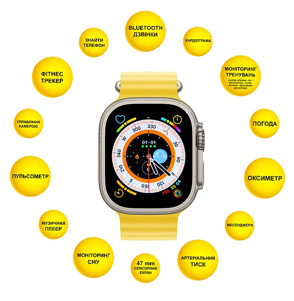 Фото - Смарт-годинник Aura X4 ProMax 53mm Yellow (SWAX453Y)