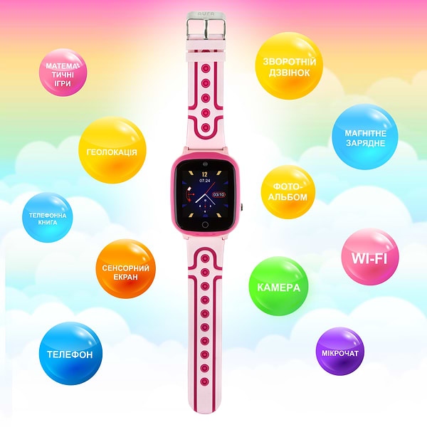 Фото - Уцінка - Дитячий годинник Aura A200 Tracker/WIFI Pink (AUR-A200-P)