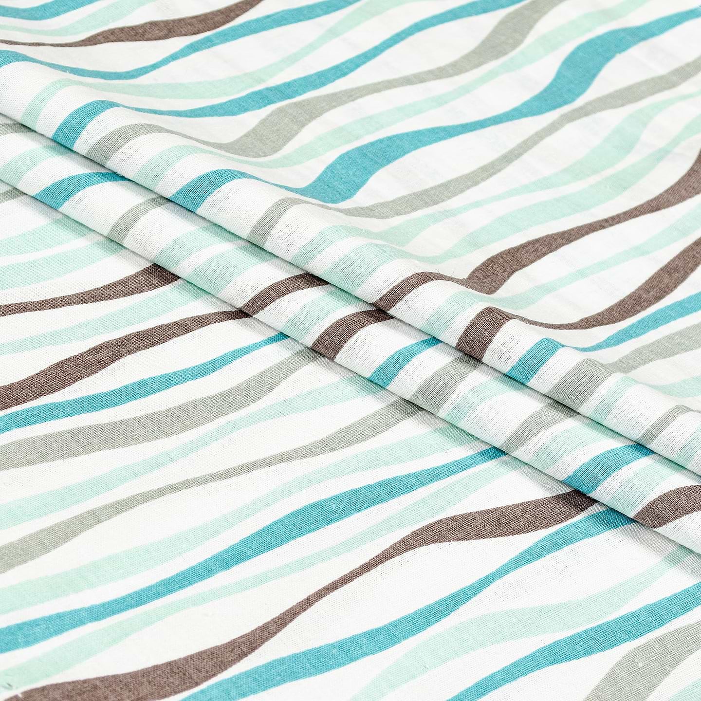 Простирадло полуторне Home Line бязь 145Х215 хвиля бірюзова (165389) - Фото 1