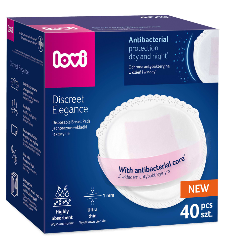 Прокладки для груди Lovi Discreet Elegance 40 шт. белые (19/602new)