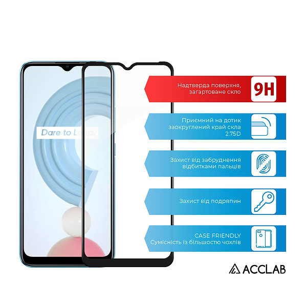Фото - Захисне скло для смартфону ACCLAB Full Glue for Realme C25 Black (1283126518409)