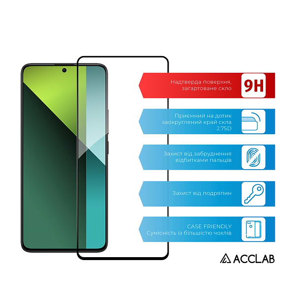 Фото - Захисне скло для смартфону ACCLAB Full Glue for Xiaomi Redmi Note 13 5G (1283126583773)