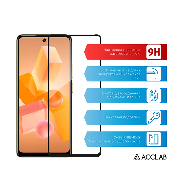 Фото - Защитное стекло для смартфона ACCLAB Full Glue for Infinix Hot 40 Pro Black (1283126589225)