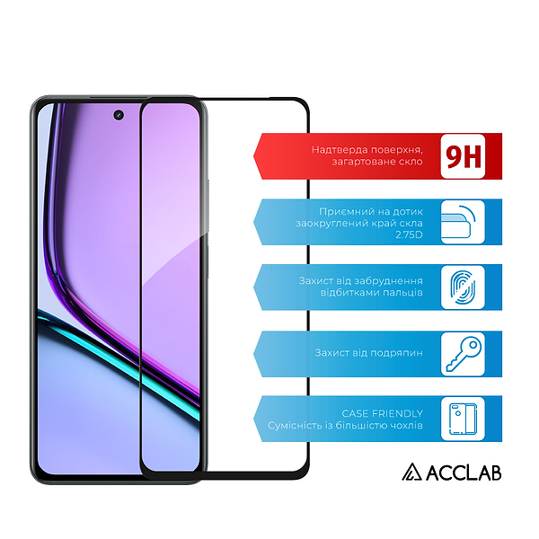 Фото - Захисне скло для смартфону ACCLAB Full Glue for Realme C67 (1283126590078)