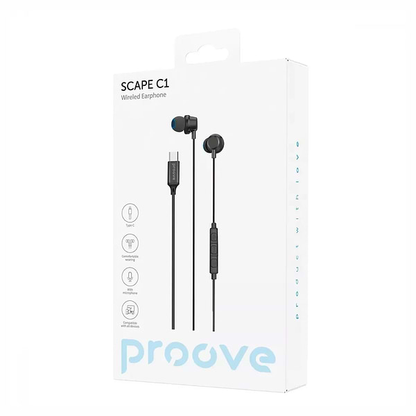 Фото - Навушники вкладиші дротові Proove Scape C1 Type-C (WESC10000201)