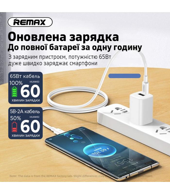 Фото - Кабель синхронізації даних Remax Marlik Series Power Delivery Type-C to Type-C 65W White (RC-191)