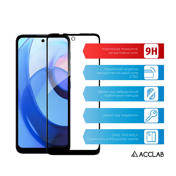 Фото - Захисне скло для смартфону ACCLAB Full Glue for Moto E30/E40 
Black (1283126545788)