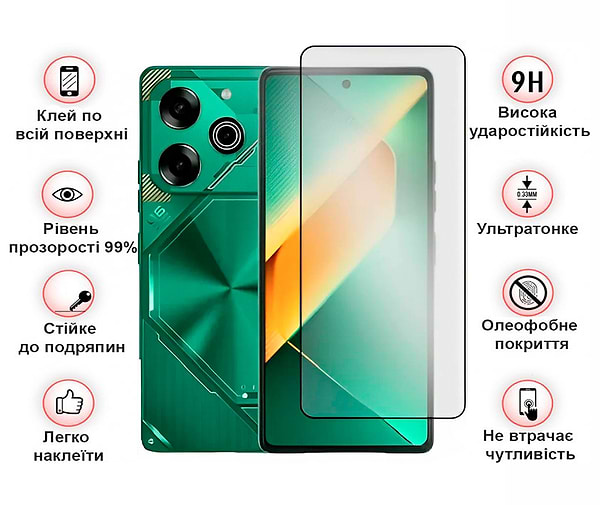 Фото - Захисне скло для смартфону BeCover for Tecno POVA 6 Neo (LI6) Black (711581)