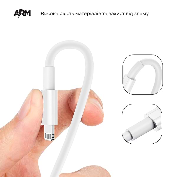 Фото - Кабель синхронізації даних Armorstandart AMD718 USB-C to USB Cable 1m White (ARM58529)