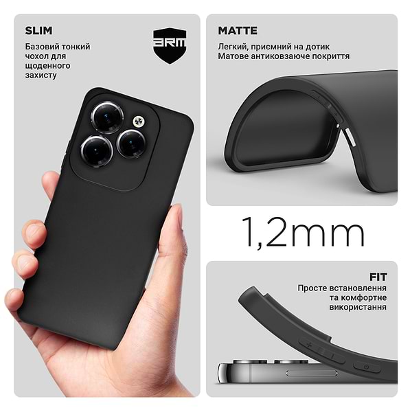 Фото - Чехол для смартфона Armorstandart Matte Slim Fit for Infinix HOT 40 Pro Camera cover Black (ARM73942)