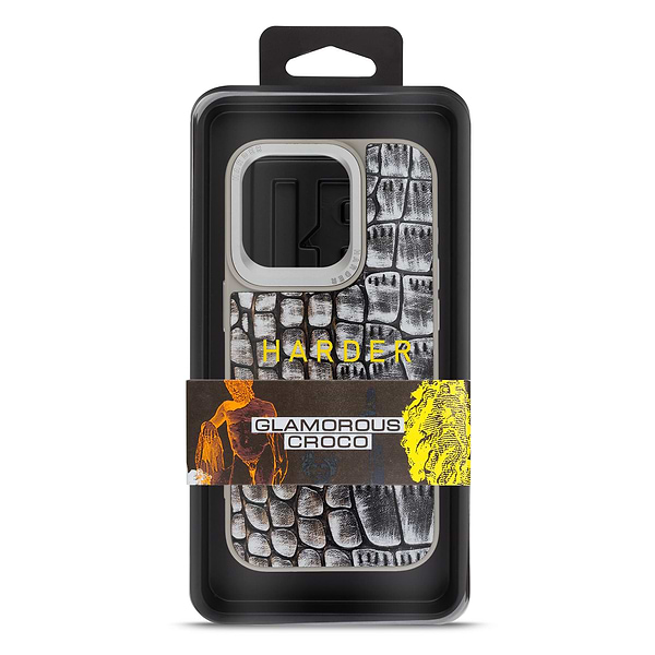 Фото - Чехол для смартфона Harder Glamorous Croco for Apple iPhone 15 Pro Grey Gold (ARM76762)