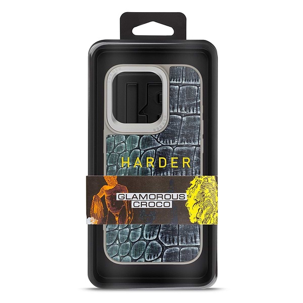 Фото - Чехол для смартфона Harder Glamorous Croco for Apple iPhone 14 Pro Grey Green (ARM76769)