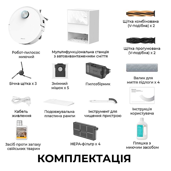 Фото - Робот-пилосос миючий Dreame Aqua 10 Ultra Track Complete White (RLR81CE-1-WH)