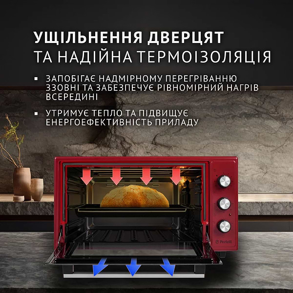 Фото - Піч електрична Perfelli TRIMO 48 RED