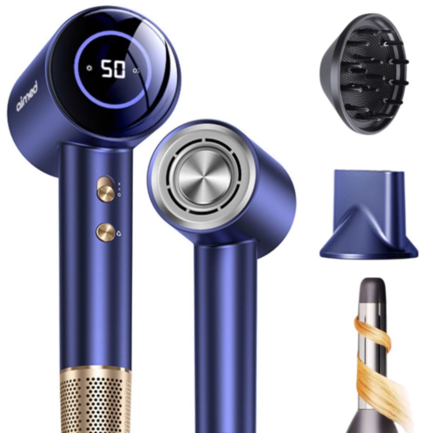 Фен-стайлер AIMED Hair Master PRO з набором насадок (AI-HMaster1_set_blue) - Фото 1