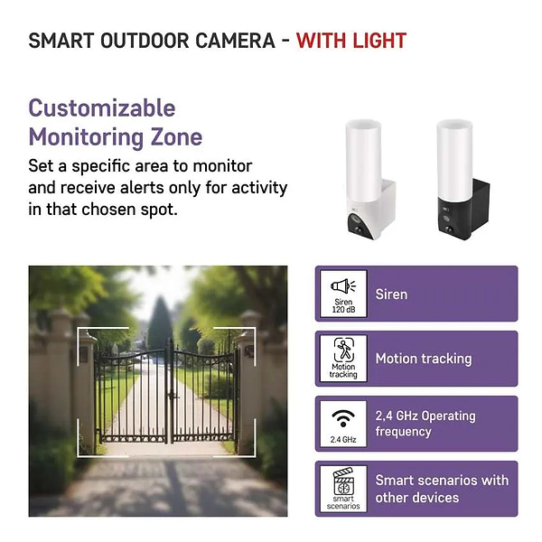 Фото - IP-камера EMOS H4065 GoSmart наружная поворотная с Wi-Fi и подсветкой Черная