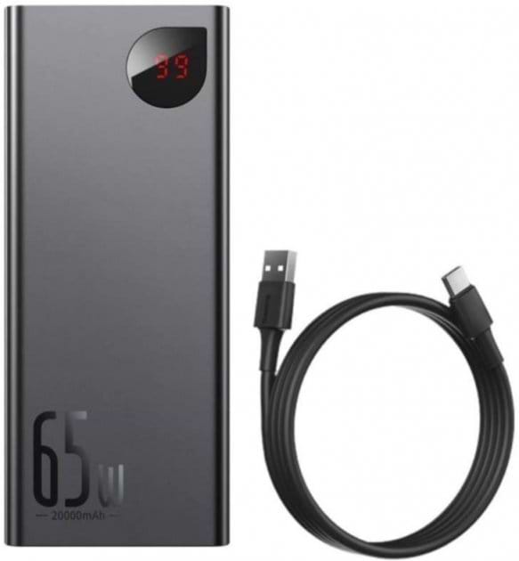Фото - Батарея мобільна Baseus Adaman Metal PD 65W USB-C 2xUSB QC 3.0 20000mAh (PPIMDA-D01)