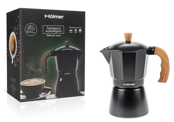 Фото - Кавоварка гейзерна Holmer CF-0300-BW Natural