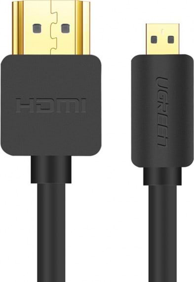 Фото - Кабель HDMI UGREEN HD127 microHDMI to HDMI, 2 m, v2.0 UltraHD 4K-3D Black (30103)