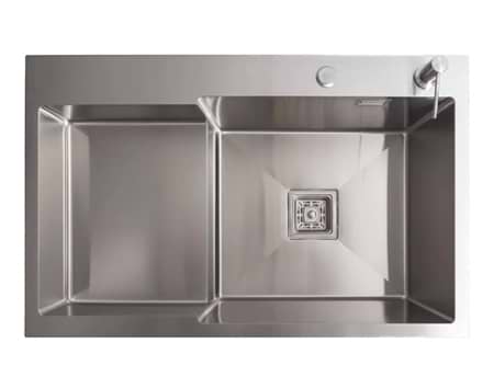 Мойка кухонная Platinum 78x50С R нержавейка Handmade (углубленная полка, 3.0/1.0 мм)